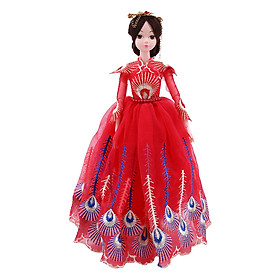 Búp Bê Khớp Công Chúa Váy Đỏ Đan Như