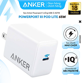 Mua Sạc ANKER Powerport III Pod Lite 1 cổng 65w - A2718