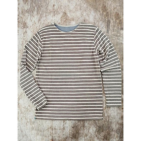 Áo Thun Nam tay Dài NAVY Organic Cotton Stripe With Boat Neck T-shirt - SIZE M