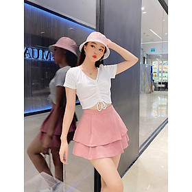 Áo thun nữ croptop thiết kế dây rút cá tính THỎ TÂY
