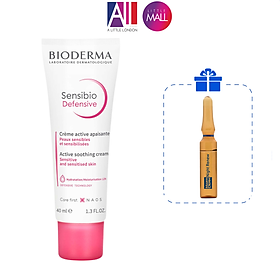 Kem dưỡng ẩm và làm dịu da, dành cho da nhạy cảm Bioderma Sensibio Defensive 40ml TẶNG Ampoule chống lão hóa Martiderm (Nhập khẩu)