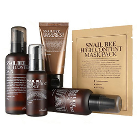 Bộ sản phẩm dưỡng da trị mụn Benton Snail Bee High Content (Toner, Essence, Lotion, Cream, Masks)
