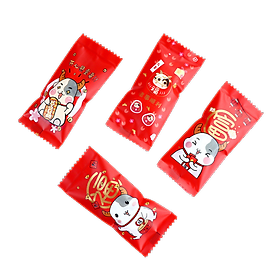 Mua Túi gói kẹo Nougat  Túi đựng bánh cookie  vỏ túi đóng kẹo hạnh phúc size 4*9 cm (bò hạnh phúc)