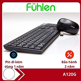 Mua Bộ bàn phím và chuột máy tính không dây  combo phím chuột Fuhlen A120G kèm pin- Hàng chính hãng