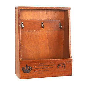 Kệ gỗ retro đựng đồ móc chìa khóa 27x21.5x8cm