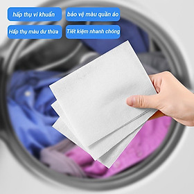 Túi 50 giấy thấm hút chống loang màu quần áo, bảo vệ màu quần áo khi giặt máy hoặc giặt tay hiệu quả cao
