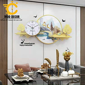 Mua Đồng hồ treo tường tráng gương kim trôi cao cấp cho phòng khách sang trọng 336