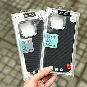 Ốp lưng dành cho iPhone 15 Pro max / 14 Promax / 13 Pro Max vân carbon hiệu Likgus Carbon Synthetic Fiber - Hàng chính hãng