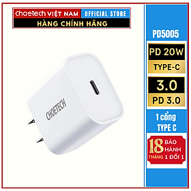 Mua Củ sạc nhanh Type C 20W Choetech PD5005 (Hàng chính hãng)
