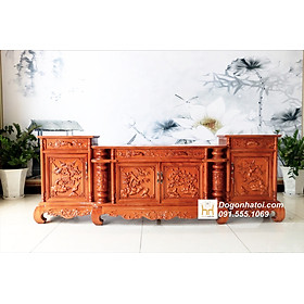 Mua Kệ Tivi Gỗ Hương Đá Đồng Kỵ Trụ Lõm Dày 2m2 - NT722