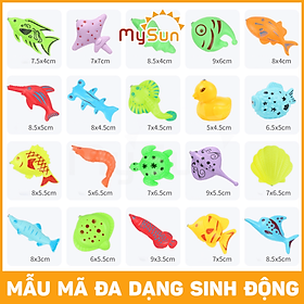 Bộ đồ chơi bể phao cần câu bắt cá nam châm cho bé loại mini - to cỡ lớn MySun