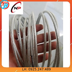 Mua Combo 10 Mét Cáp Bọc nhựa 5mm kèm 1 tăng đơ 2 ốc siết cáp 2 khoen +tắc kê gắn tường.Làm dây phơi quần áo chống hoen rỉ