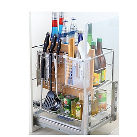 Mua Giá Dao Thớt Inox Nan Vuông Mạ Crom Ray Giảm Chấn - Hàng chính hãng - W310*D475*H465