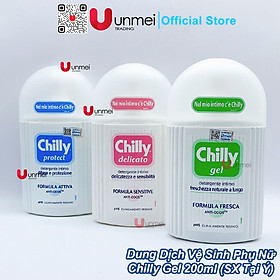 Dung dịch vệ sinh phụ nữ Chilly Gel - Se se lạnh, bùng tươi mát - số 1 tại Italy - (200ml/chai)