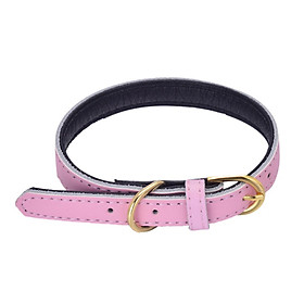 Adjustable PU Leather Pet Puppy Dog Collar Safety Neck Buckle Strap - S