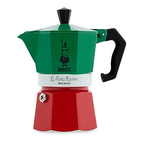 Mua Ấm cà phê Ý Bialetti Moka Express phiên bản màu cờ Ý 3 cup | made in Italy