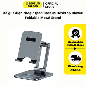 Đế giữ điện thoại/ Ipad Baseus Desktop Biaxial Foldable Metal Stand- LUSZ- Hàng chính hãng