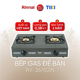 Bếp gas dương Rinnai RV-367(G)N mặt bếp men và kiềng bếp men - Hàng chính hãng.