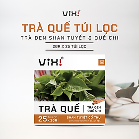 Trà quế túi lọc ViXi trà shan tuyết cổ thụ và quế chi hộp 50gr