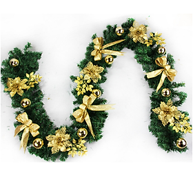 Mua Dây Lá Thông KCS02 Nơ Vàng Trang Trí Noel Giáng Sinh