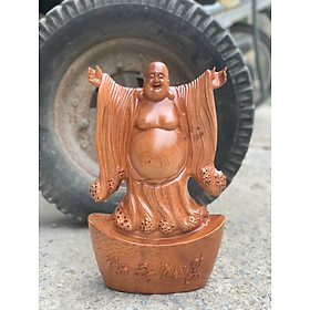 Mua Tượng phật di lặc nghênh hỷ bằng gỗ hương đá kt cao 40×24×12cm