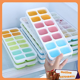 Mua Khay Làm Đá Silicon 14 Ô Có Nắp Đậy - Hàng Loại 1