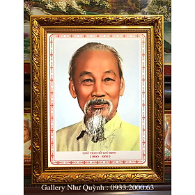 Tranh in dầu, ảnh chân dung Chủ tịch Hồ Chí Minh -IN191
