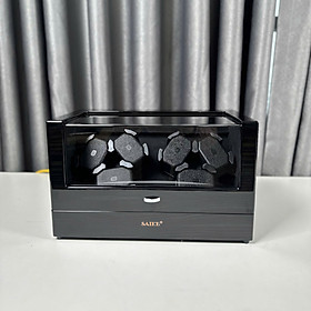 Hộp Xoay 6 đồng hồ gỗ Saike nền nỉ