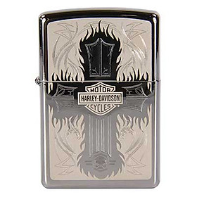 Bật Lửa Zippo 28982 - Bật Lửa Zippo Harley Davidson Cross Polished Chrome