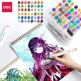  Bút màu marker hai đầu cao cấp Deli - 70801