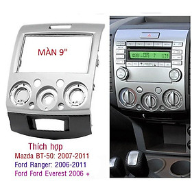 MẶT DƯỠNG LẮP DVD ANDROID CHO XE FORD EVEREST(2005-2013) - FORD RANGER(2005-2013)9INCH KÈM JACK NGUỒN