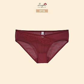 Quần Lót Nữ Ren Họa Tiết Nổi Phối Lưới Cạp Vừa LUPERI SP736 Dáng Bikini Mềm Mịn Co Giãn Không Lằn Mông Khử Mùi