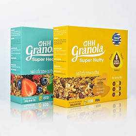 Combo 2 hộp Ngũ cốc giảm cân Ohh Granola - Supper Healthy, Supper Nutty 500gram