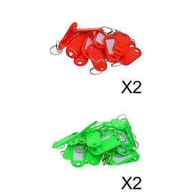 200Pcs 2 Colors Waterproof Plastic Key Tags Metal Rings Luggage Id Name Label Car Tags Keychain Key Identifiers