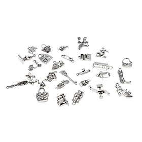 Pack of 30 Multi Style Home Family Decor Charms Pendants for DIY Jewelry Craft