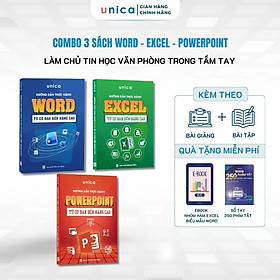 Combo 3 Sách Word - Excel - Powerpoint Unica ứng dụng tin học văn phòng từ cơ bản đến nâng cao
