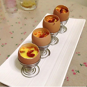 Cốc đựng trứng - ly ăn trứng lộn bằng kim loại dạng lò xo