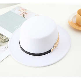 Nón cao bồi mũ phớt nỉ vành phẳng nam nữ phong cách Korea dona221004050