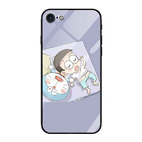 Ốp lưng kính cường lực cho iPhone 7 /8 Nền Dorami Ngủ Ngon - Hàng Chính Hãng