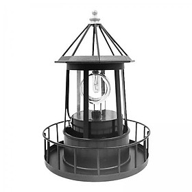 2X Lighthouse Solar LED Light Rotating Lamp Sensor Beacon Garden Yard Decor