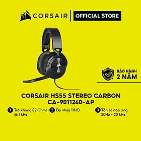 Tai nghe Corsair HS55 Stereo Carbon/CA-9011260-AP Hàng chính hãng
