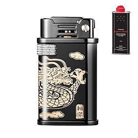 Mua Hộp Quẹt Bật Lửa Xăng Đá CF218  Đánh Lửa Tự Động  Họa Tiêt Hoa Văn Cổ Điển + Tặng Bình Xăng Chuyên Dụng Cho Bật Lửa ( Giao Màu Ngẫu Nhiên)
