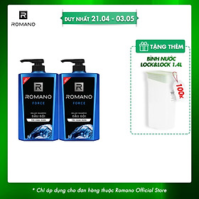 Combo Dầu gội và Sữa tắm cao cấp Romano Force 650g x 2