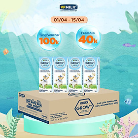 Sữa Tiệt Trùng Có Đường VPMilk Grow+ Hộp 180ml (Thùng 48 Hộp)