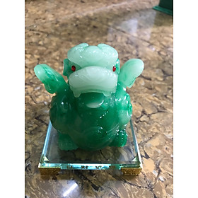 Mua Tượng Con Tỳ Hưu Xanh Có Cánh Ú Đế Kiếng Size Đk 10cm Cao 12cm Anh Chị để bàn làm việc bàn thờ thần tài mệnh mộc mệnh hỏa hợp may mắn tài lộc ạ
