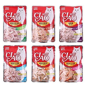 Pate cho mèo Ciao đủ vị, Pate Ciao cho mèo túi 60gr ,Nhiều Vị Thơm Ngon
