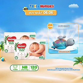 Combo 2 Tã/Bỉm dán sơ sinh Huggies Platinum NatureMade S82/NB60