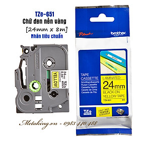 Mua Nhãn In Tiêu Chuẩn TZE Brother Tze-651 Chữ Đen Trên Nền Vàng (24mm) - Hàng Chính Hãng