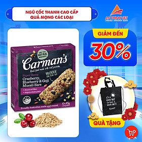 Thanh Ngũ Cốc Ăn Kiêng Carman s Super Berry Muesli Bar Cranberry, Blueberry