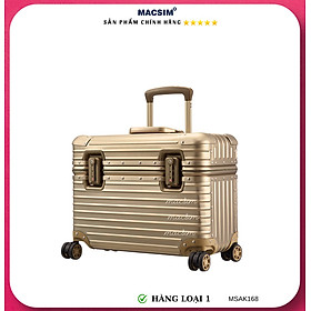 Vali hợp kim nhôm nguyên khối cao cấp Macsim Aksen hàng loại 1 MSAK168 Nhãn hiệu Macsim cao cấp cỡ 18 inches màu đồng